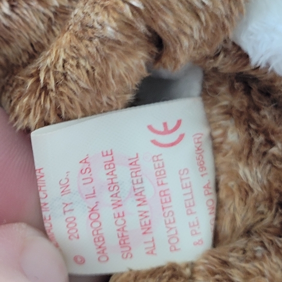 Vintage TY Beanie Baby Babies Tag Christmas Reindeer Rudolph Roxie 2000